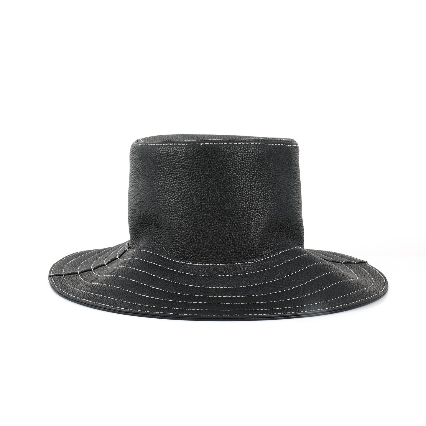 Grey logo cut leather hat